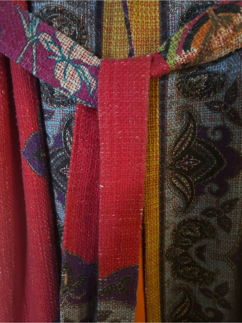 Etro Multicolor Paisley & Animal-Print Belted Cotton-Blend Jacquard Coat - Picture 16 of 17